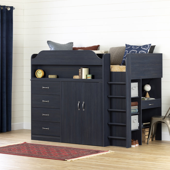 Asten Loft Bed With Desk - Blueberry 