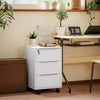 HOMCOM Vertical Filing Cabinet with Lock, 3-Drawer File Cabinet, White