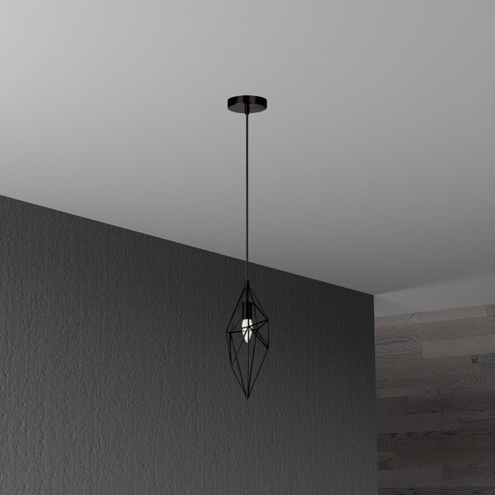 Dainolite Stalactite 1 Light Pendant Black Finish Lamp