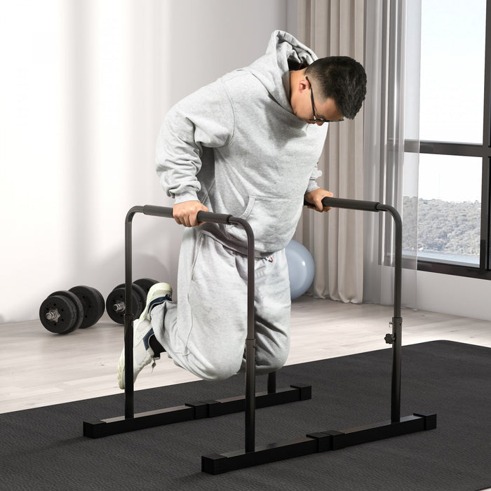 Push Up Bars Dip Station With Adjustable Height For Home Gym