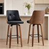 HOMCOM Bar Height Bar Stools Set of 2 PU Leather Swivel Barstools