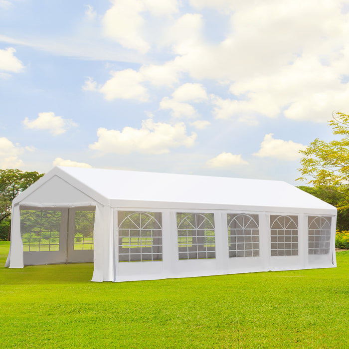 Outsunny 16'x32' Large Party Tent & Carport With Removable Sidewalls And Windows, Portable Garage Canopy Tent, Sun Shade Shelter, For Parties, Wedding, Outdoor Events