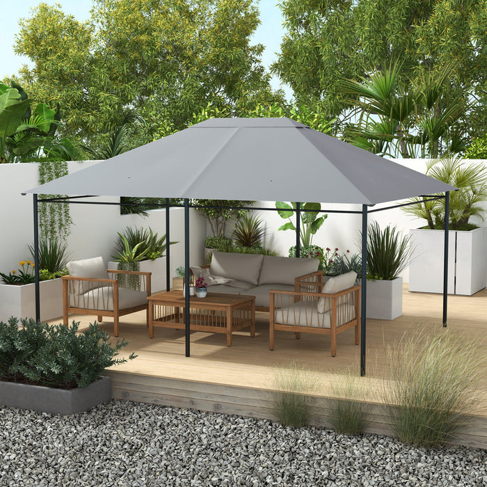 Outsunny 10' X 13' Gazebo Canopy Replacement, Outdoor Gazebo Cover Top Roof Replacement With Vents And Drain Holes, (top Cover Only), Light Grey