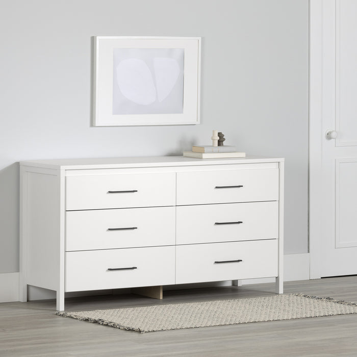 Gravity 6-drawer Dresser - Pure White 
