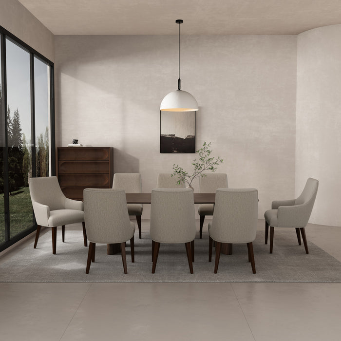 Beever Modern 8-Piece Dining Chair Set in Taupe