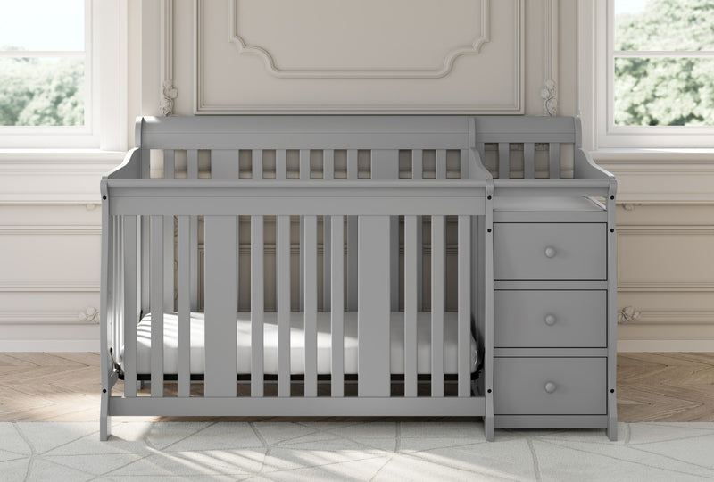 Storkcraft Portofino 4-in-1 Convertible Crib and Changer - Pebble Gray