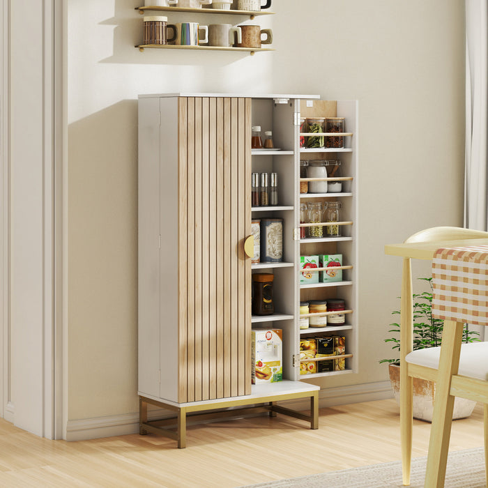 HOMCOM 47\" Kitchen Pantry Cabinet, Storage Cabinet with 12 Door Shelves