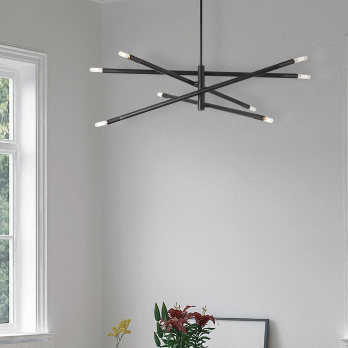 Dainolite Wand 8 Light Chandelier Small Matte Black Lamp