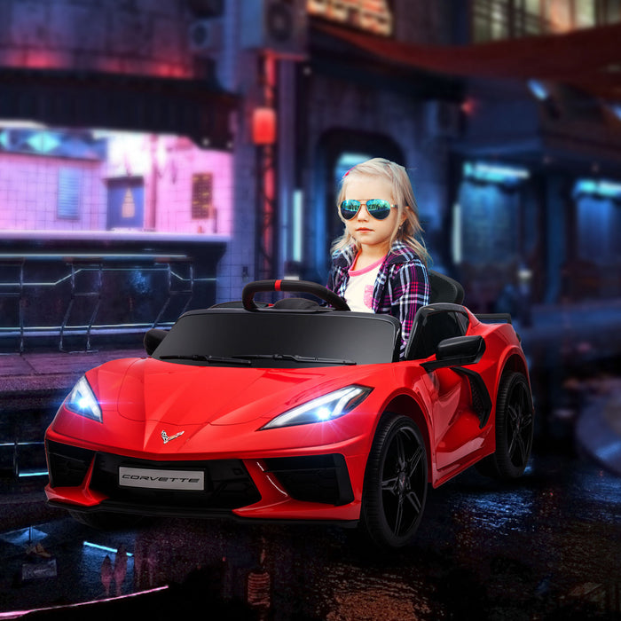 Qaba Electric Car For Kids, 12v Battery Powered Ride-On Kids Car With Remote Control, Suspension System, Music, Horn, Headlight, Slow Start, Kids Ride On Car For 3-6 Years Old, Red