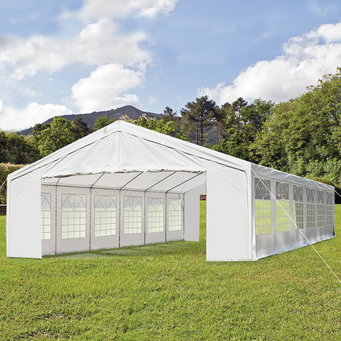 Outsunny 40' X 20' Large Outdoor Party Event Tent Patio Gazebo Canopy With Removable Sidewall, White
