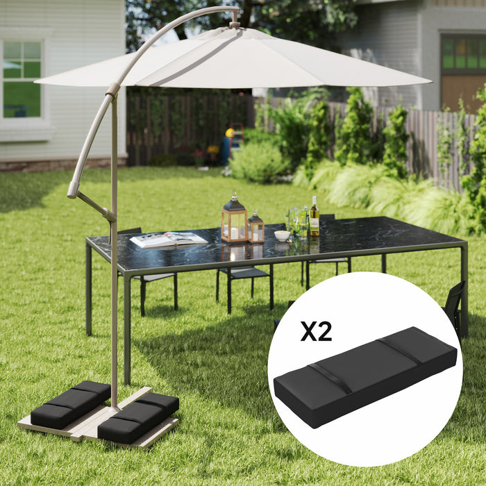 Outsunny 2PCS Umbrella Base Weight Bag, Umbrella Stand Weights, Black
