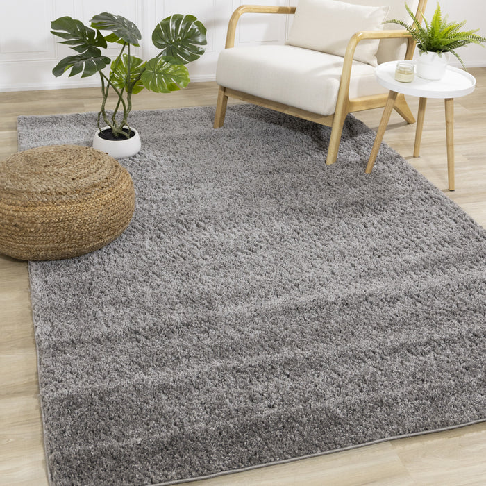 Taylor Dark Grey Comfort Shag Rug 3'11\" x 5'11\" Oval Indoor Area Rug