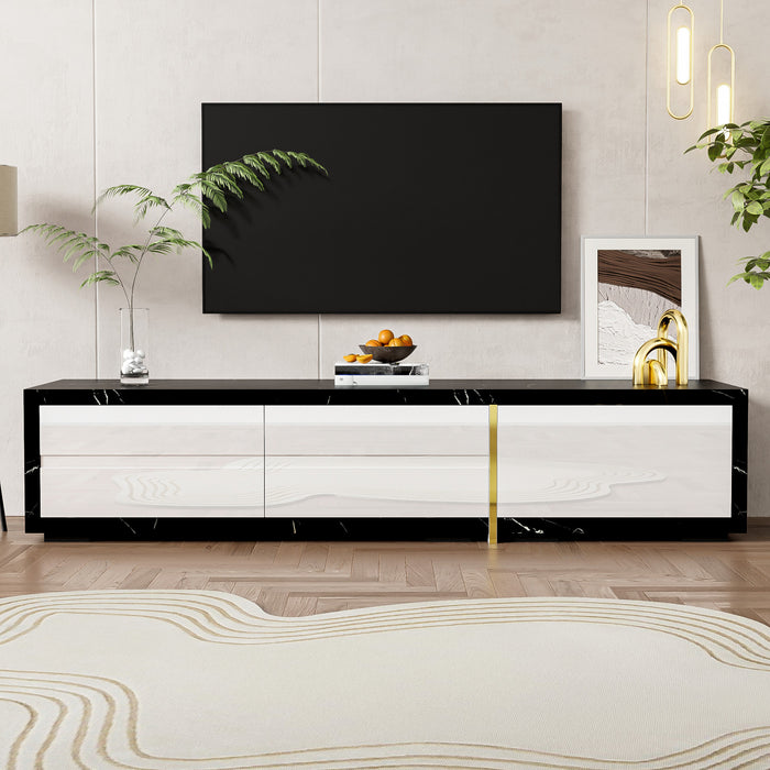 Liam 55.1\"–102\" Modern TV Cabinet with Adjustable Length and Rotating Function,Black Tv Stand