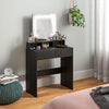HOMCOM Makeup Vanity Desk with Mirror, 3 Colour LED Lights, Drawers, Black