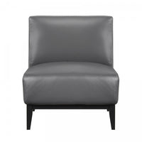 Murdock Accent Chair Dark Grey Leather 