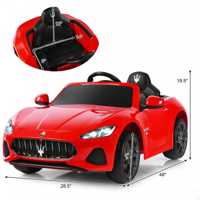 12v Kids Ride On Car Licensed Maserati Grancabrio W/remote Control & Music Red