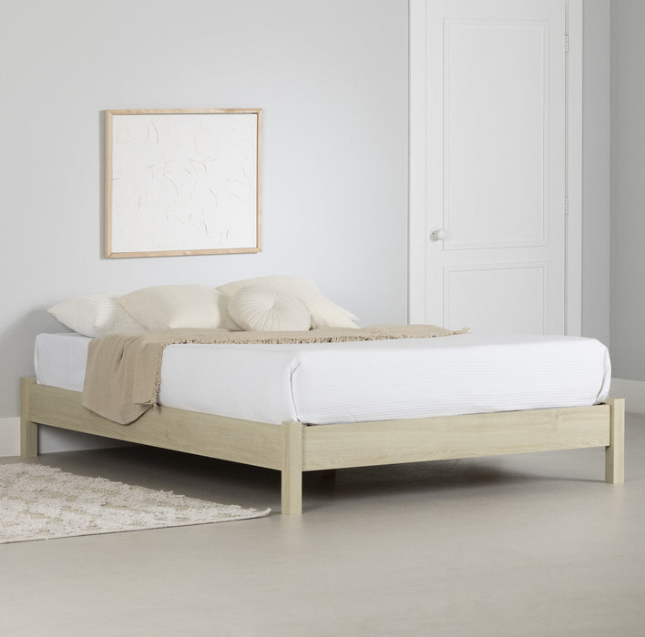 Step One Essential Queen Platform Bed - Bleached Oak 