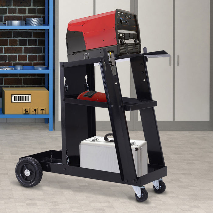 Durhand 3 Tier Garage Welding Cart With Safety Chain