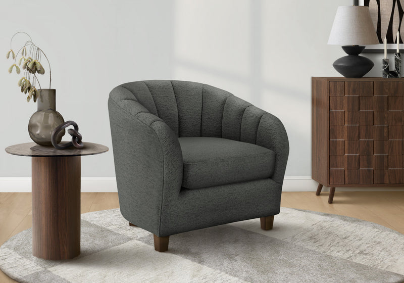 Monarch Specialties - Accent Chair, 31\"H, Upholstered, Living Room, Bedroom, Dark Grey Fabric, Transitional