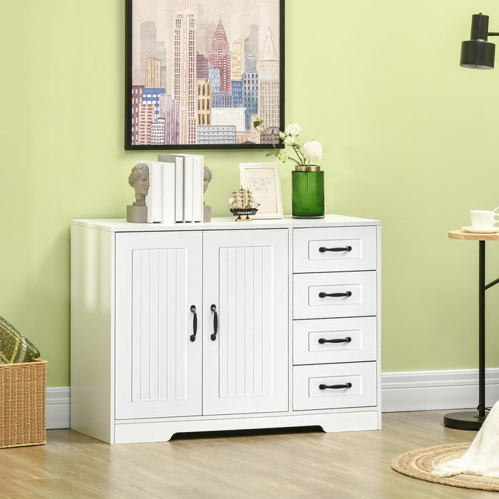 HOMCOM Modern Sideboard Storage Cabinet, Freestanding Accent Cupboard White