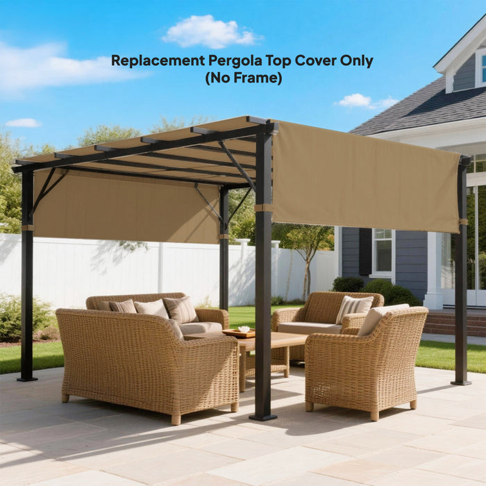 Outsunny 2 Pcs 16 x 4ft Pergola Shade, UV Protection Pergola Canopy, Sand