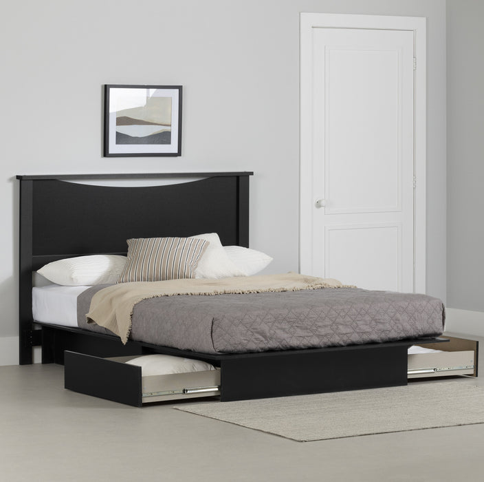 Step One Platform Bed And Headboard Set Pure Black - South Shore