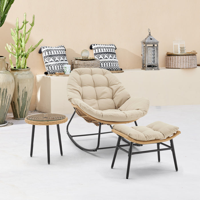 Benson Modern 3-Piece Lounge Chair Set in Cream