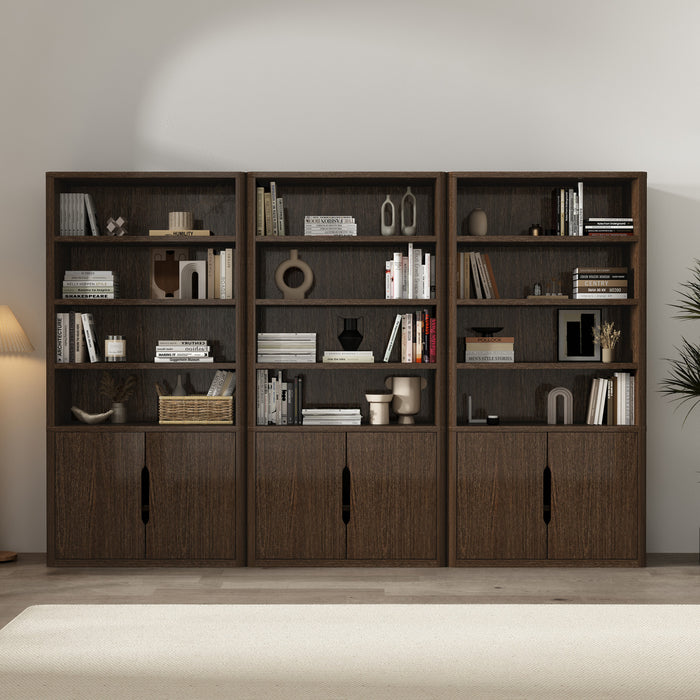 Rivington Modern 40\" Bookcase Cabinet in Walnut - Set of 3