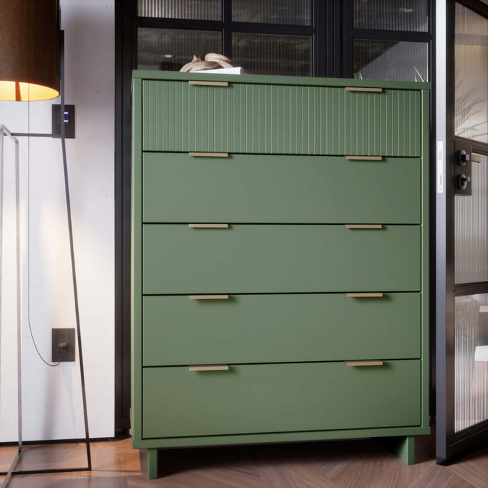 Granville Modern 38\" Chest in Sage Green (5-Drawer)