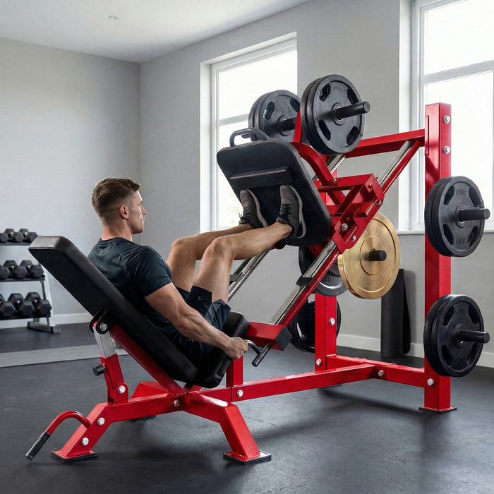 Soozier Adjustable Leg Press Machine with Wheels & Calf Block for Home Gym
