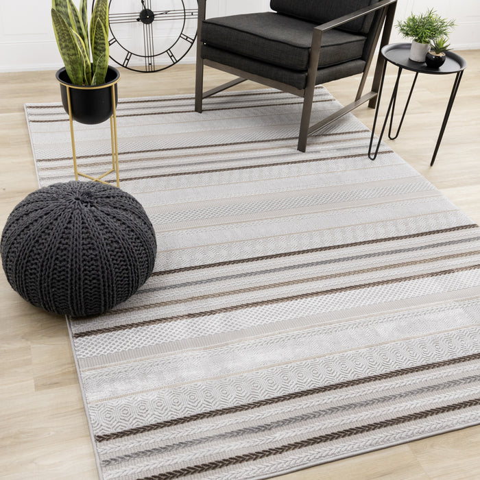 London Striped Indoor Area Rug - 5'3\" x 7'7\"