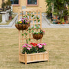 Outsunny 24" X 12" X 49" Raised Garden Bed With Trellis Board Back & Strong Wooden Design & Material|Outsunny Jardiniere Avec Treillis Bac A Fleurs Jardiniere Sur Pied Dim. 24" X 12" X 49" Bois Sapin N