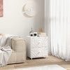 HOMCOM Nightstand, Bedside Table with 2 Drawers, Mid-Century Style, White