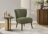 Monarch Specialties - Accent Chair, 33" H, Upholstered, Living Room, Bedroom, Green Fabric, Walnut Wood Legs | Monarch Specialties - Chaise D'Appoint, 33"H, Rembourre, Salon, Chambre A Coucher, Vert, Pieds Bois De Noyer