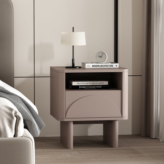 Ella Modern 20\" Nightstand in Mocha (1-Drawer)
