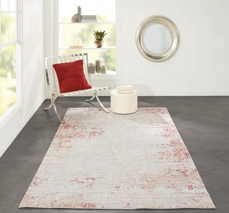 Amber Traditional 5'1\" x 7'7\" Area Rug in Red Indoor Area Rug