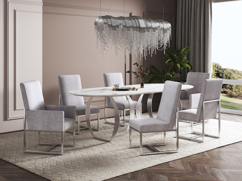 Element Modern 8-Piece Dining Chair Set in Gray