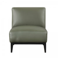 Murdock Accent Chair Green Leather 