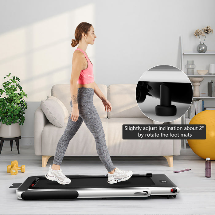 Superfit 2.25hp 2 In 1 Folding Treadmill W/ Speaker Remote Control App Silver