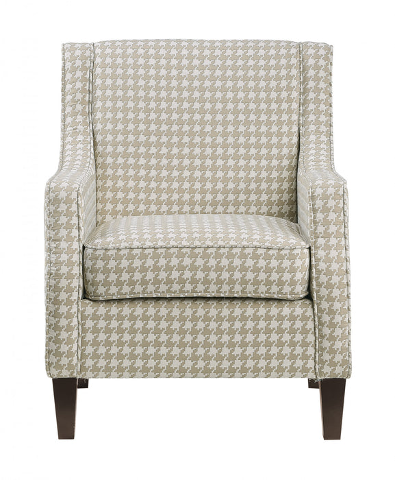 Beagle Accent Chair, Khaki Pattern Fabric