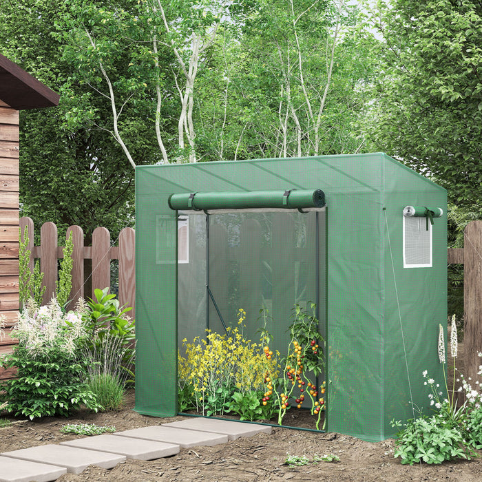 Outsunny 6.6' X 2.5' X 5.5' Walk-in Greenhouse Patio Hot House Plants Flowers Herbs Tomato Grow With Steel Frame Door Window Garden Balcony Patio Green