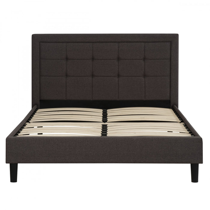 Linden Upholstered Platform Bed with Tufted Headboard - Queen