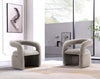 Corvette Mid-Century Modern Velvet Lounge Chair in Dove - Set of 2 | Fauteuil lounge Corvette style milieu du siecle en velours coloris colombe - Lot de 2