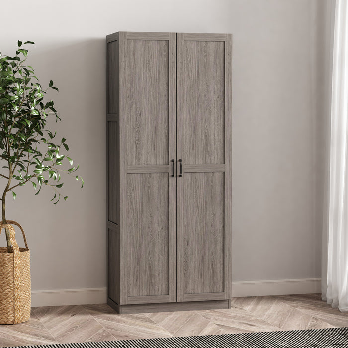 Cornelia Modern 30\" Storage Cabinet in Gray (4-Shelf)
