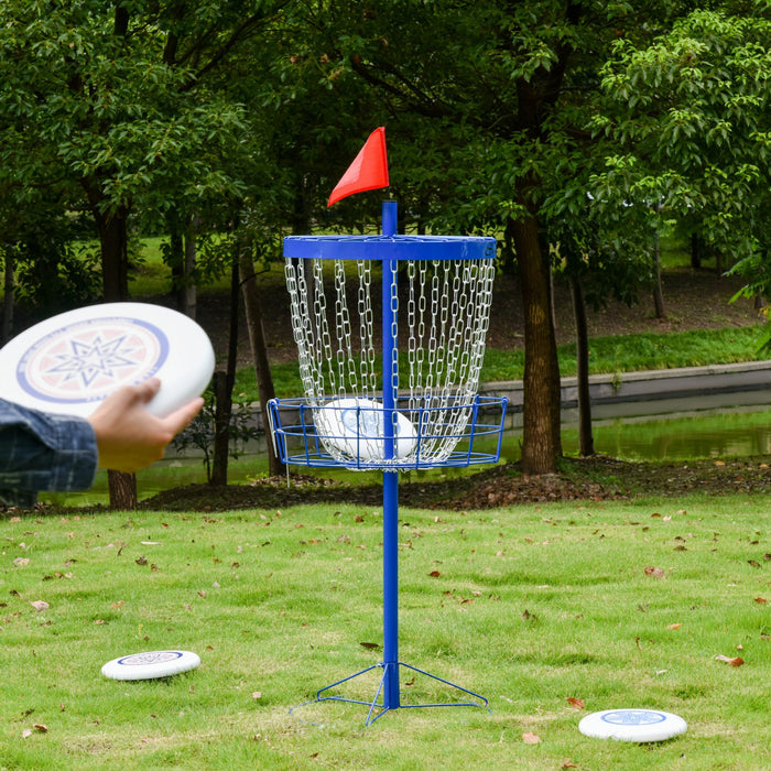 Soozier 24-Chain Portable Practice Basket for Disc Golf Target Stand Easy Assembly & Lightweight Basket w/ Carry Bag, Dark Blue
