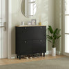 HOMCOM Narrow Shoe Storage Cabinet with Adjustable Shelves, Black
