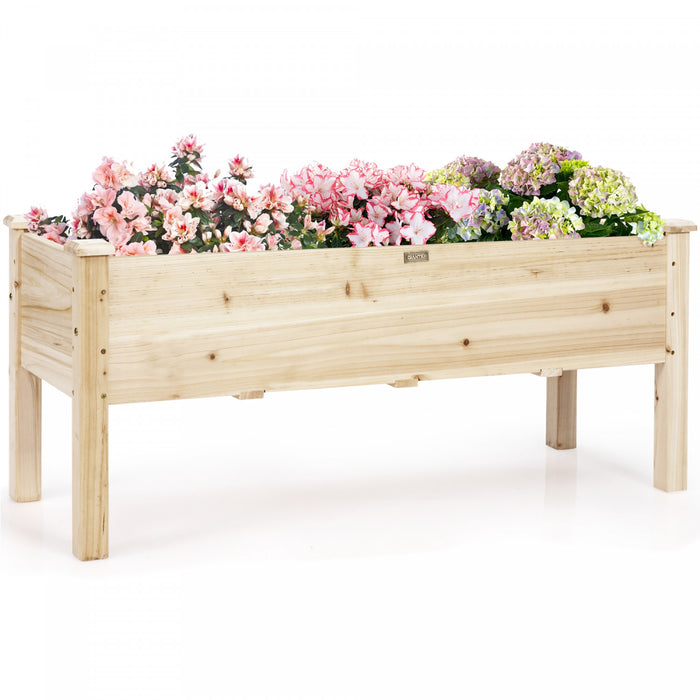 Costway Raised Garden Bed Elevated Planter Box Wood For Vegetable Flower Herb