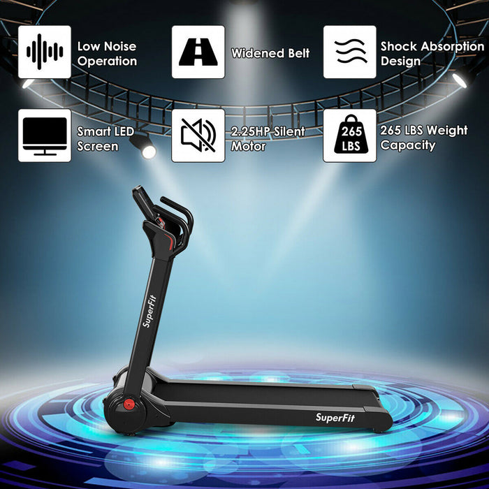 Superfit 2.25hp Folding Electric Motorized Treadmill W/ Speaker
