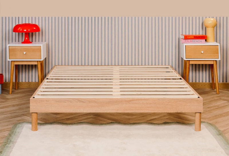 Smart Base Essential Full Metal Platform Bed Frame - Natural