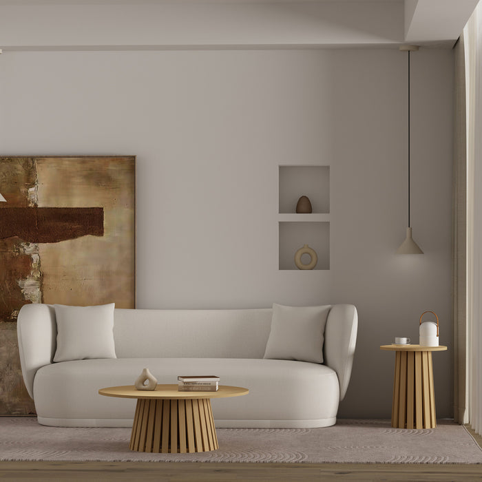 Layla Scandinavian Modern 2-Piece Coffee Table & End Table Set in Light Oak Coffee Table Set